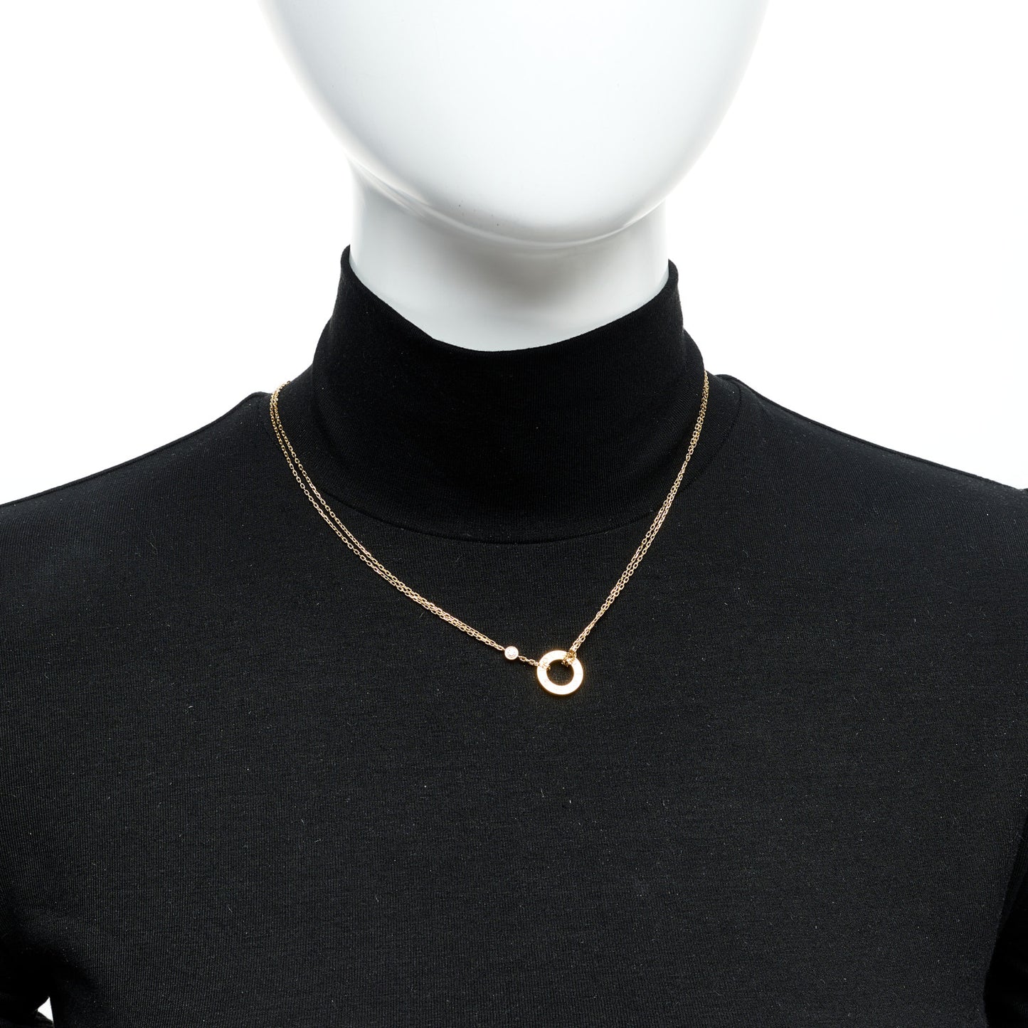 18K Yellow Gold 2 Diamond LOVE Necklace