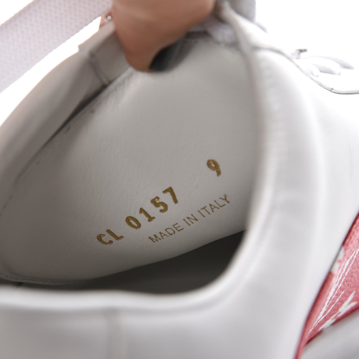 X SUPREME Calfskin Monogram Sneakers 9 White Red