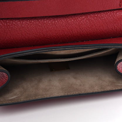 Chloe Grained Calfskin Lambskin Drew Shoulder Bag Red 8 of 12