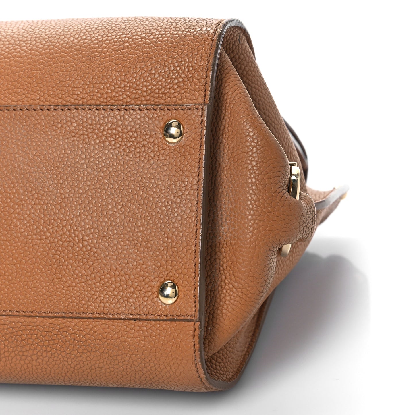 Grained Calfskin Sofia Satchel Brown