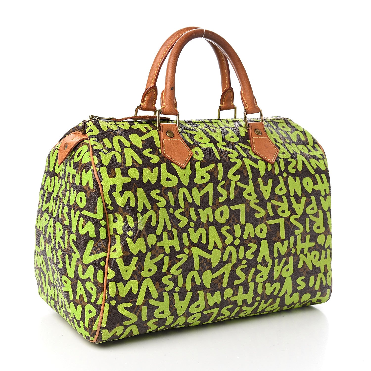 Louis Vuitton Monogram Graffiti Speedy 30 Green 2 of 12