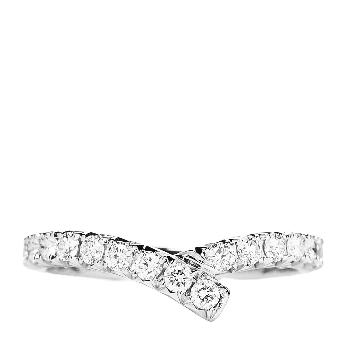 Platinum Diamond Ribbon Wedding Band Ring 50 5.25