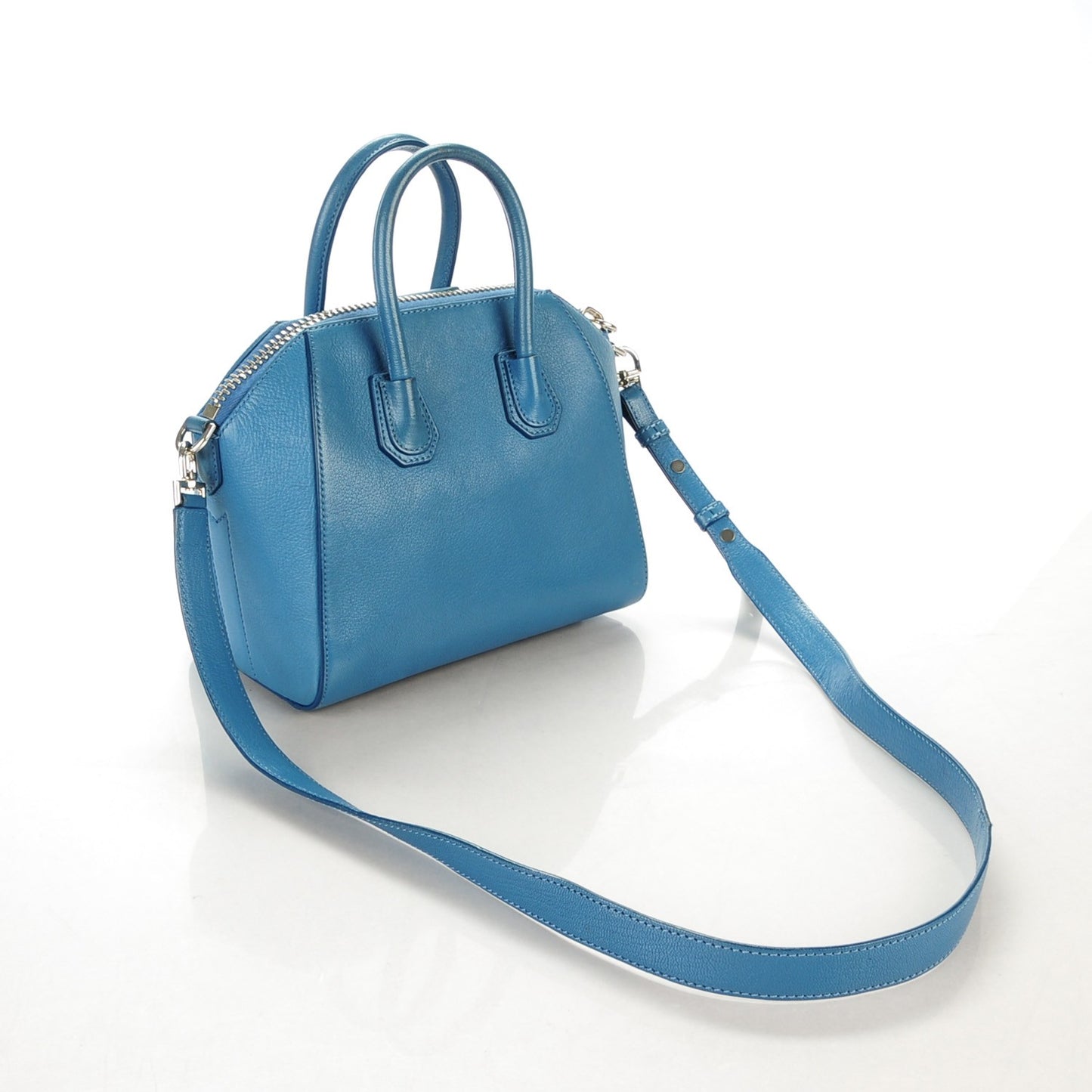 Sugar Goatskin Mini Antigona Mineral Blue