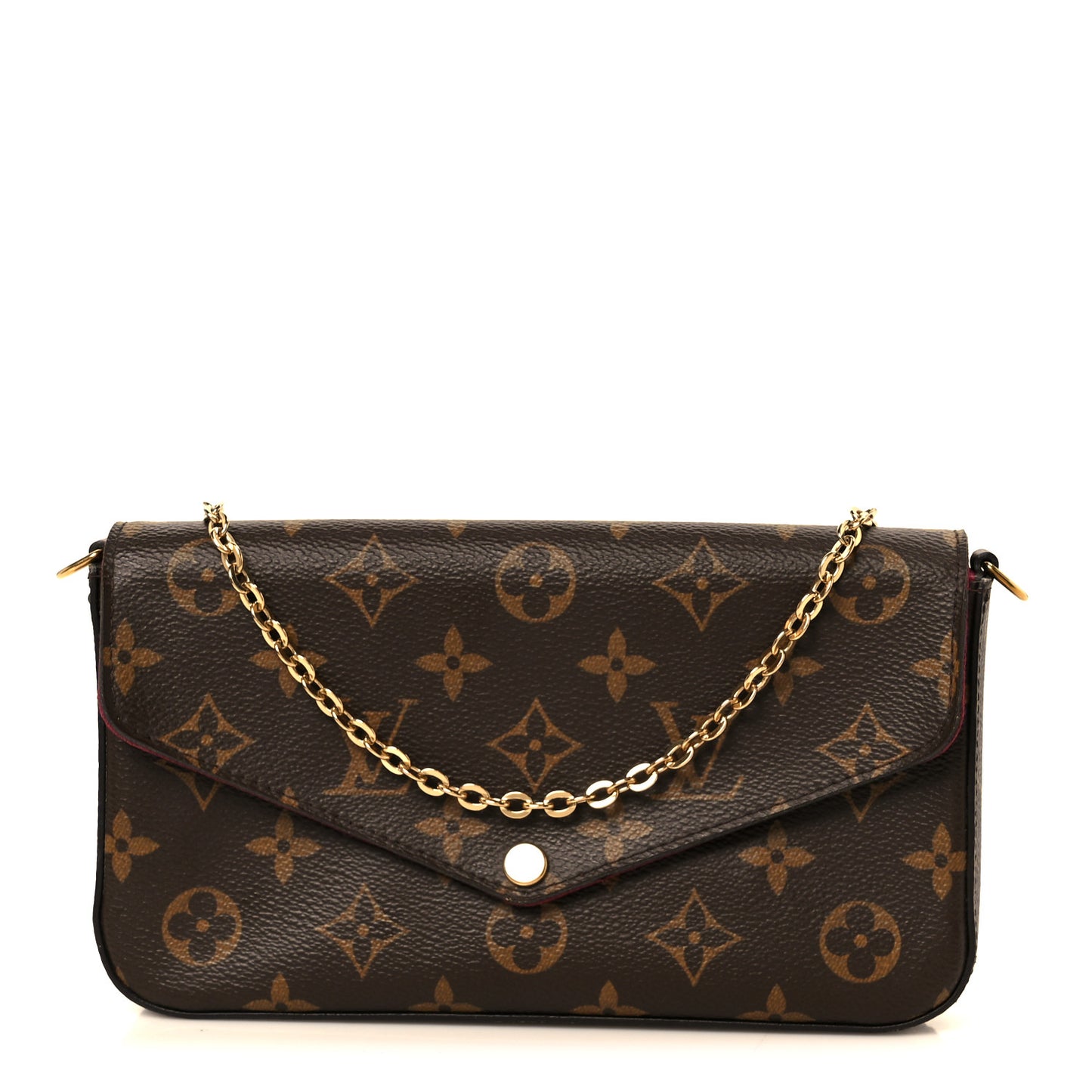 Monogram Pochette Felicie Chain Wallet Fuchsia