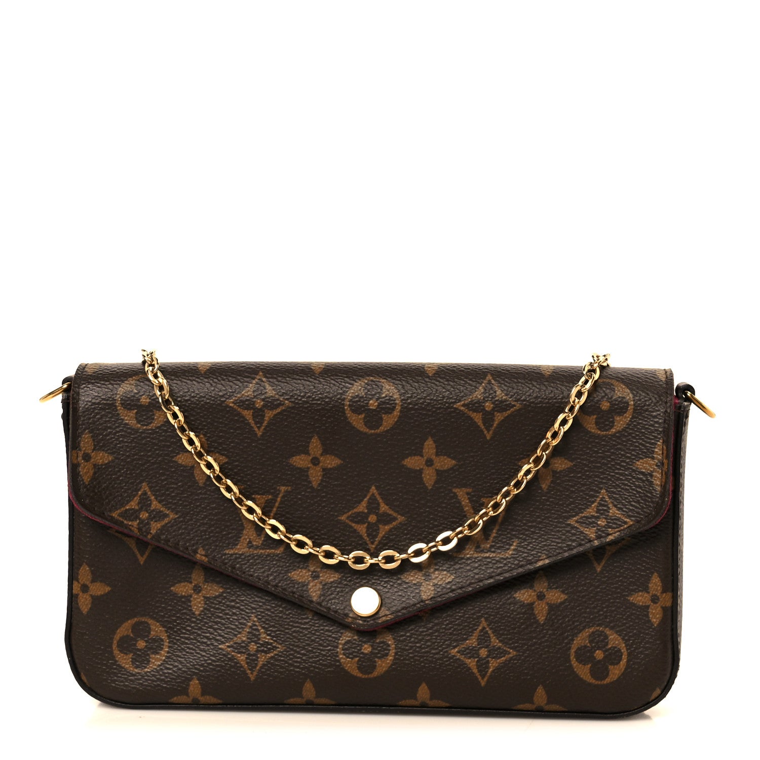 Louis Vuitton Monogram Pochette Felicie Chain Wallet Fuchsia 1 of 16