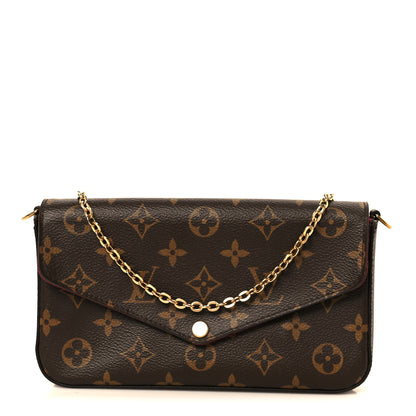 Louis Vuitton Monogram Pochette Felicie Chain Wallet Fuchsia 1 of 16