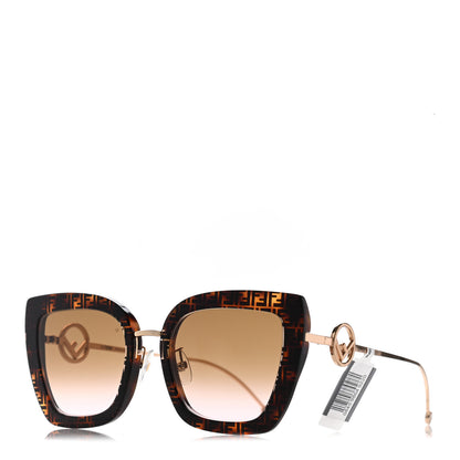 Fendi Acetate Metal F is Fendi FF Square Cat Eye Sunglasses FF 0424/F/S Havana 1 of 7
