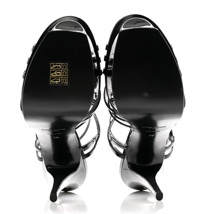 Saint Laurent Patent Platform Criss Cross Sandals 40 Black 5 of 9