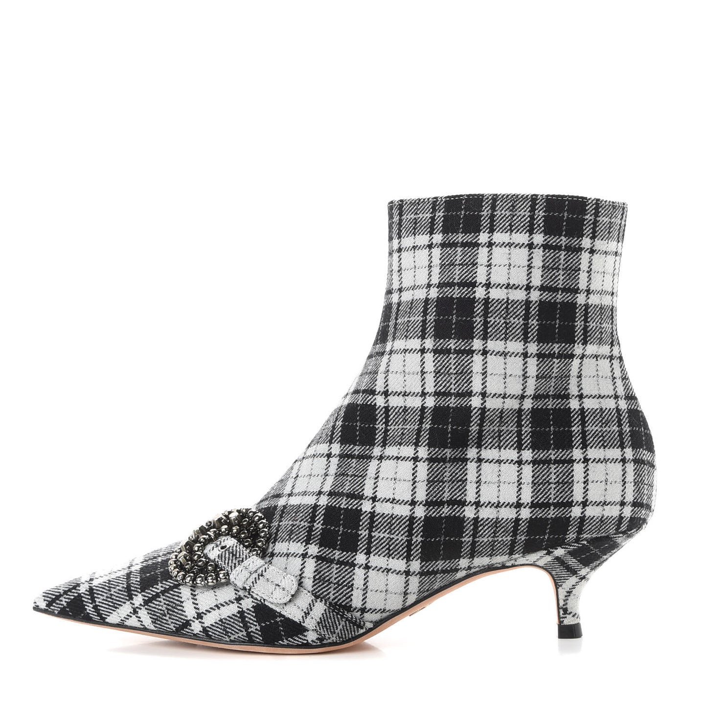 Canvas Tartan Gang Ankle Boots 37 Black