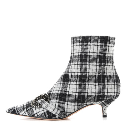 Christian Dior Canvas Tartan Gang Ankle Boots 37 Black 1 of 10