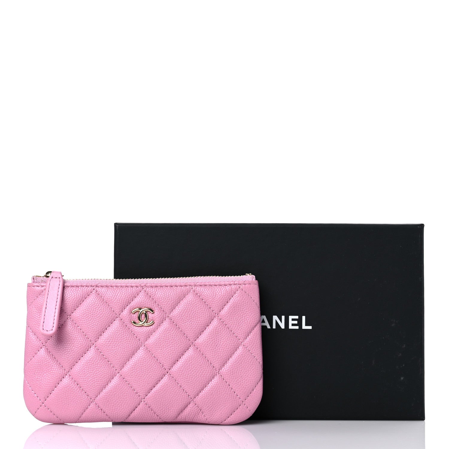 Chanel Caviar Quilted Small Cosmetic Case Light Pink 9 of 9