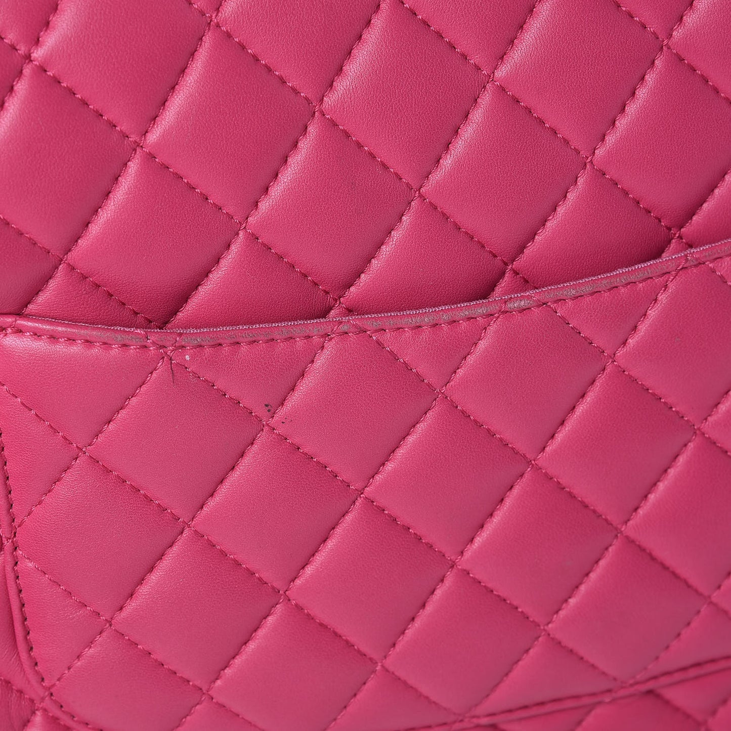 Lambskin Quilted Jumbo Mademoiselle Chic Flap Fuchsia