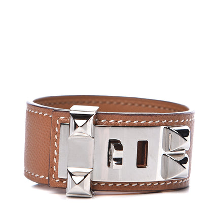 Hermes Epsom Collier de Chien CDC 24 Bracelet T1 Gold 1 of 5