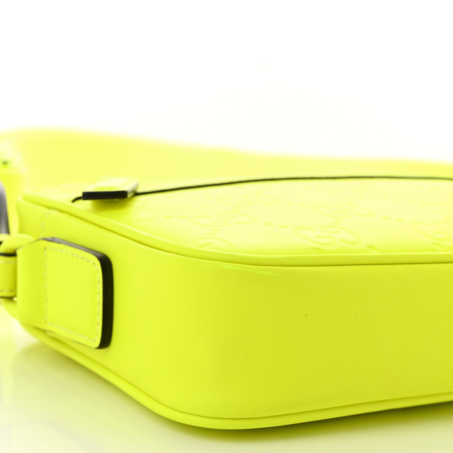 Gucci Rubber Effect Monogram GG Crossbody Bag Fluorescent Yellow 10 of 12