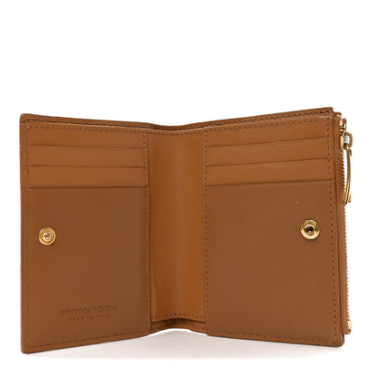Bottega Veneta Nappa Intrecciato Small Bi-Fold Zip Wallet Caramel 5 of 6