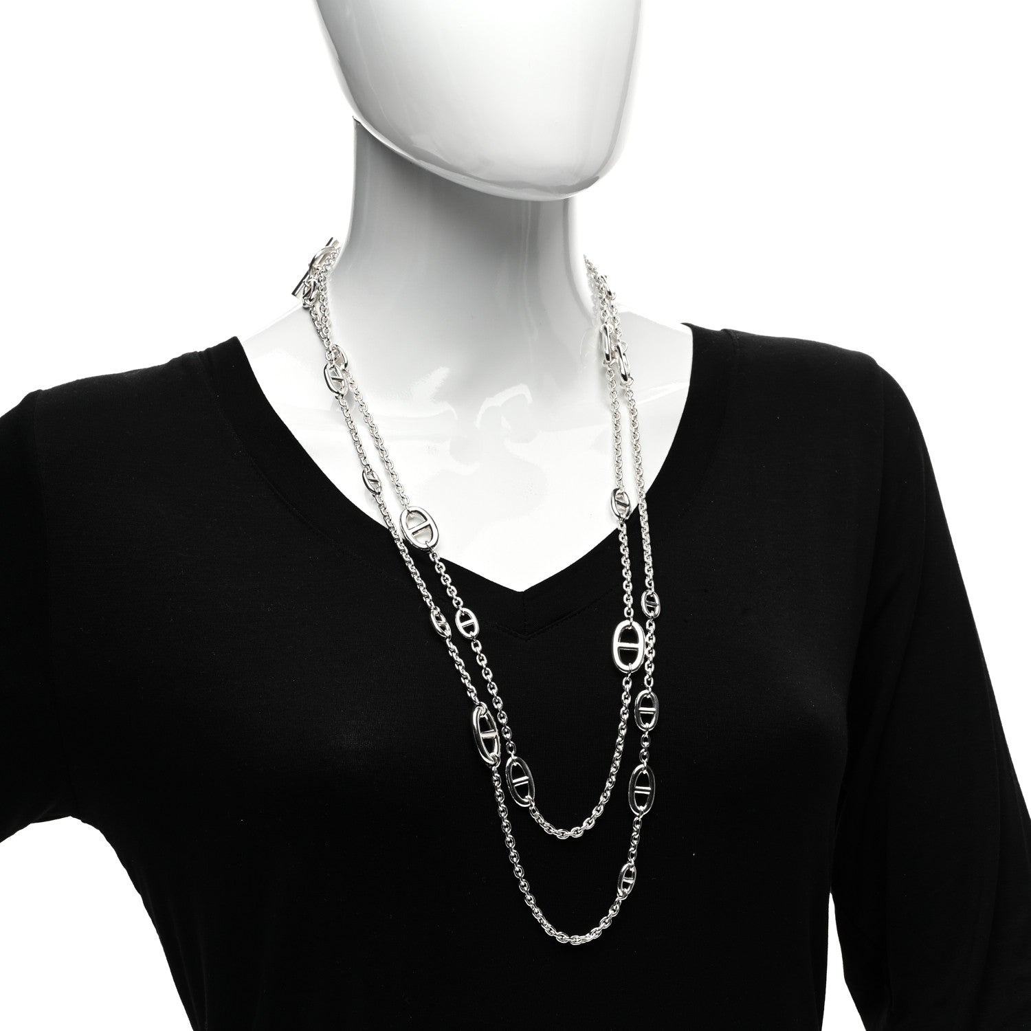 Hermes Sterling Silver Farandole Necklace 160 2 of 4