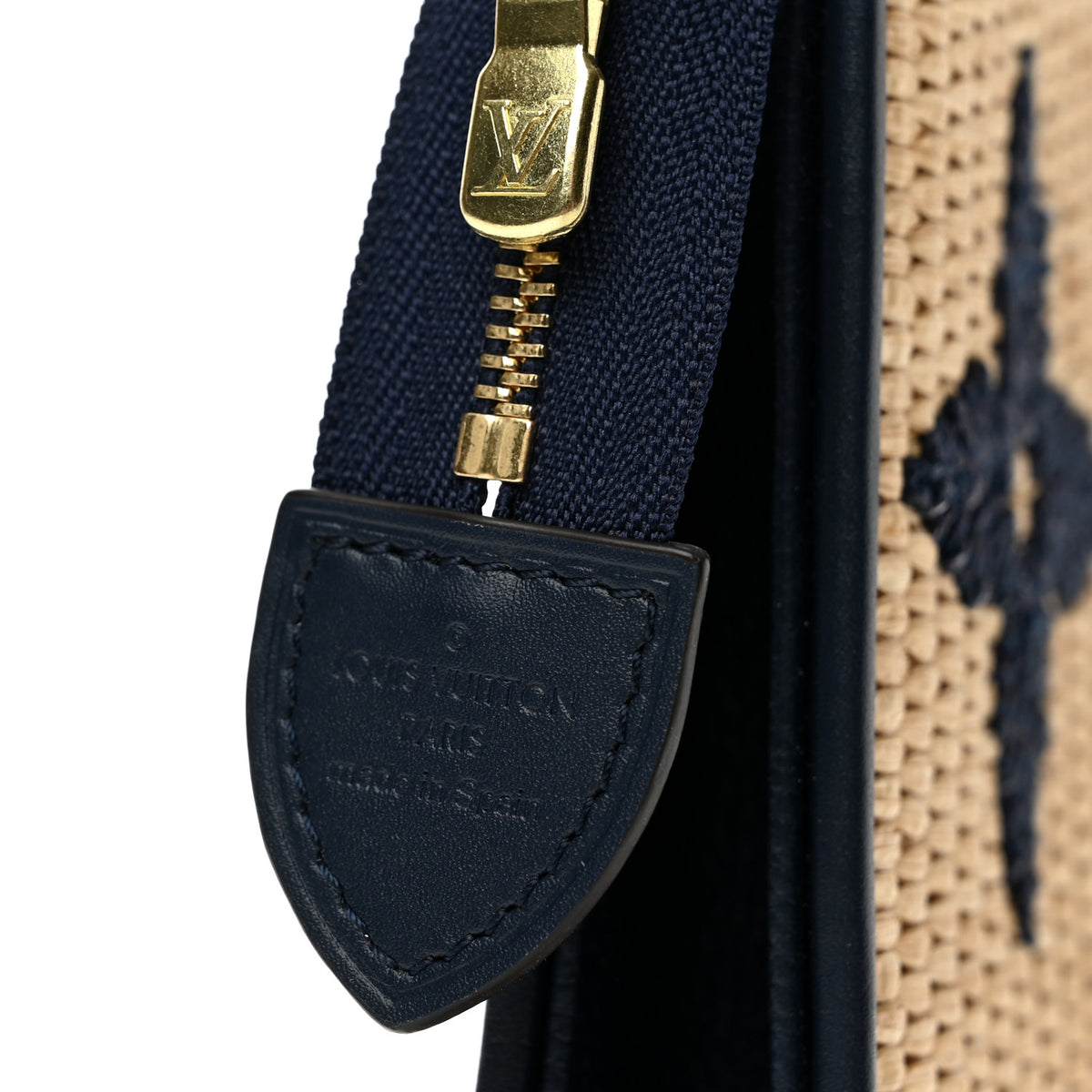 Louis Vuitton Raffia Calfskin Monogram Giant Toiletry Pouch 26 Blue 6 of 7