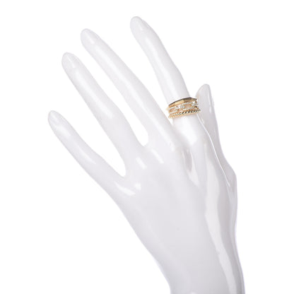 David Yurman 18K Yellow Gold Diamond 9.5mm Stax Three-Row Ring 49 5 2 of 7