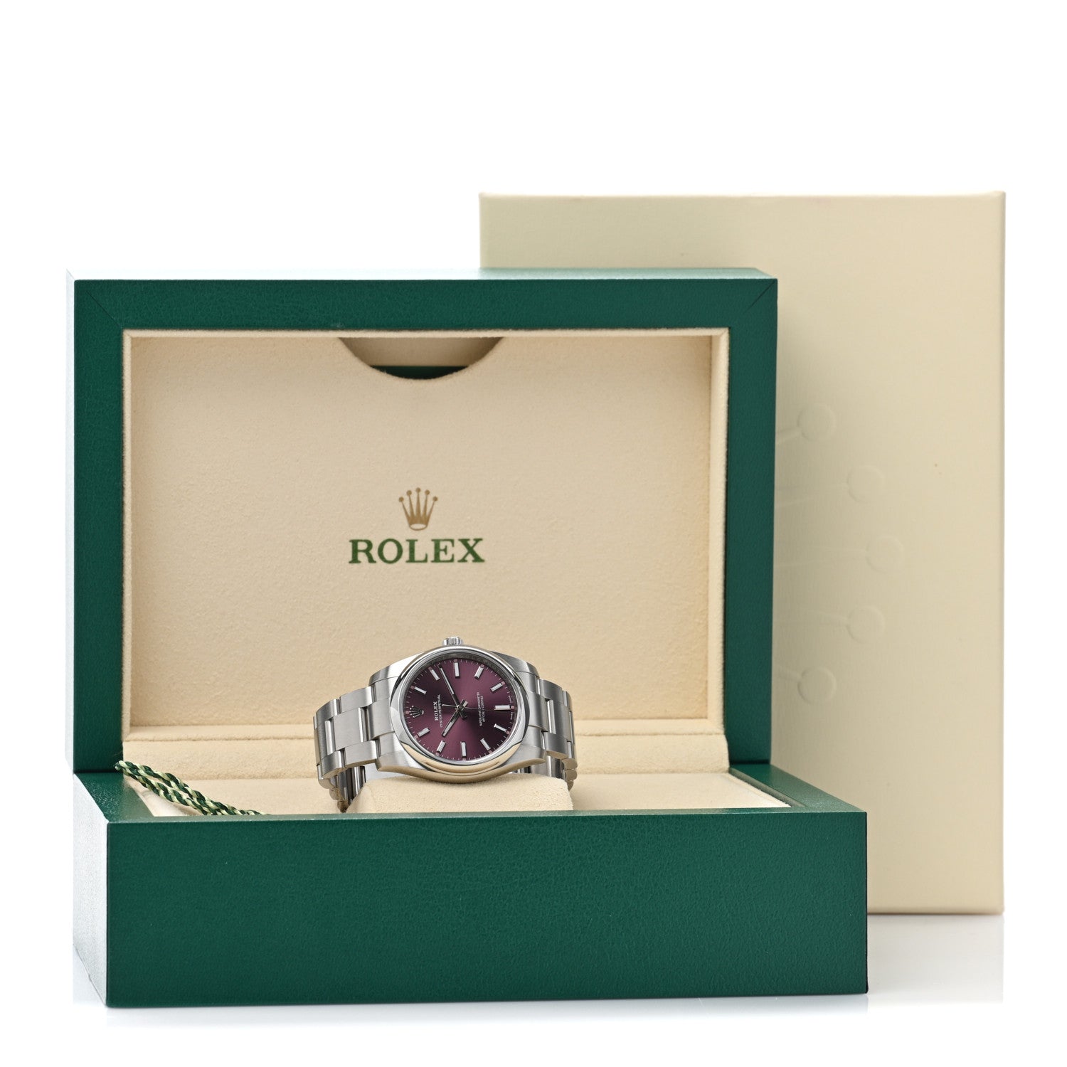 Rolex Stainless Steel 34mm Oyster Perpetual Watch Red Grape 114200 5 of 5