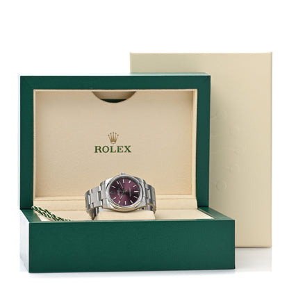 Rolex Stainless Steel 34mm Oyster Perpetual Watch Red Grape 114200 5 of 5