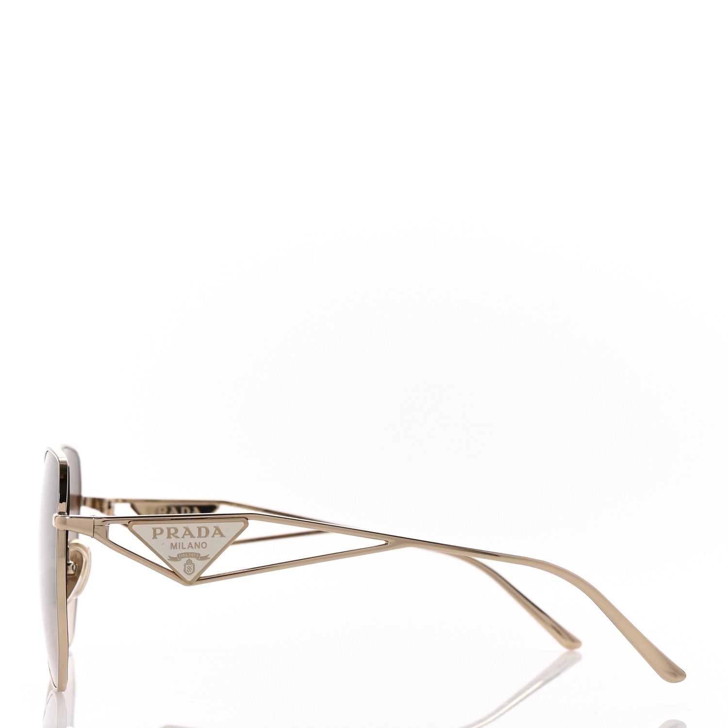 Prada Metal Symbole Triangle Logo Sunglasses SPR57Y Anthracite Gray Cammeo Beige 3 of 6