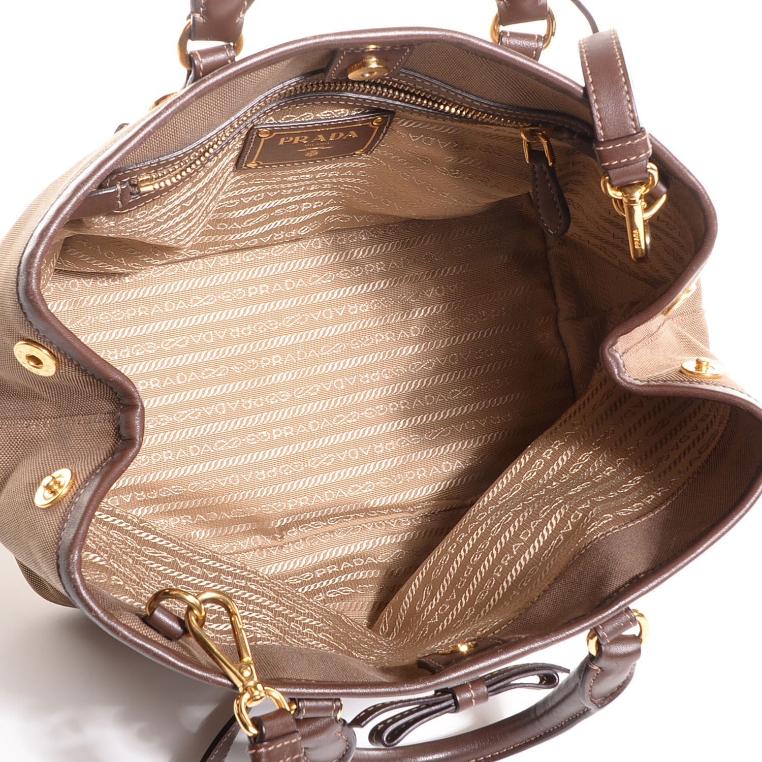 Prada Jacquard Logo Tote Corda Bruciato 5 of 9