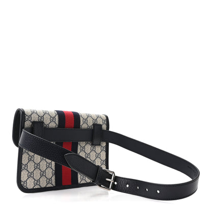 Gucci GG Supreme Monogram Web Small Ophidia Belt Bag 90 36 Beige Navy 3 of 10