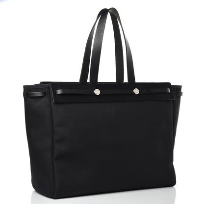 Hermes Toile Vache Hunter Herbag Cabas MM Black 3 of 16