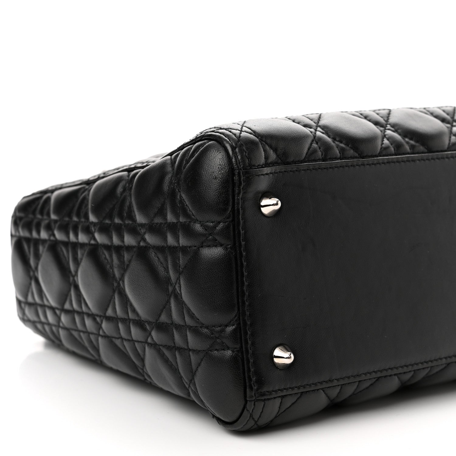 Christian Dior Lambskin Cannage Medium Lady Dior Black 9 of 10