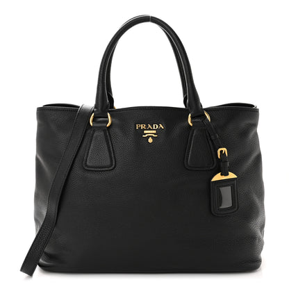 Prada Vitello Daino Tote Black 1 of 11