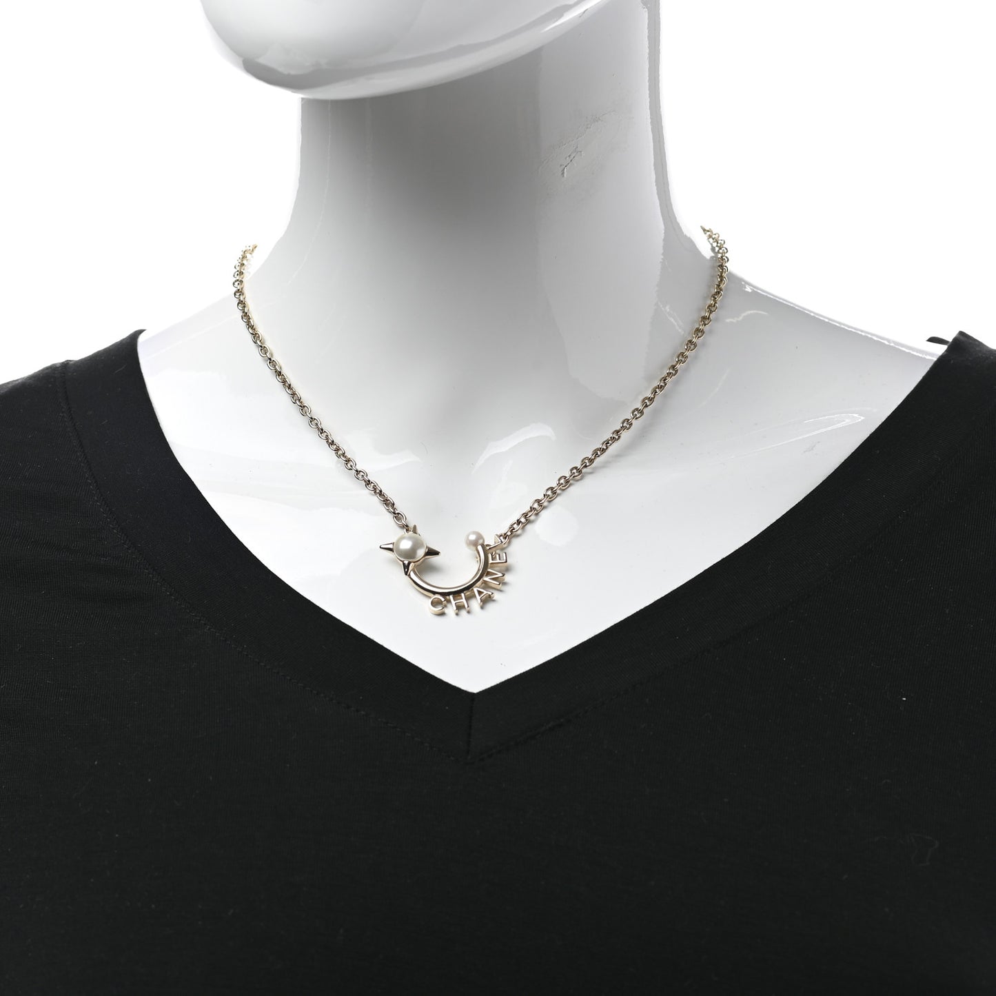 Pearl Logo Necklace Gold
