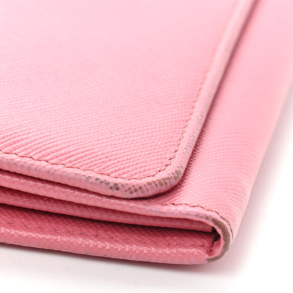 Prada Saffiano Metal Continental Flap Wallet Begonia 9 of 11