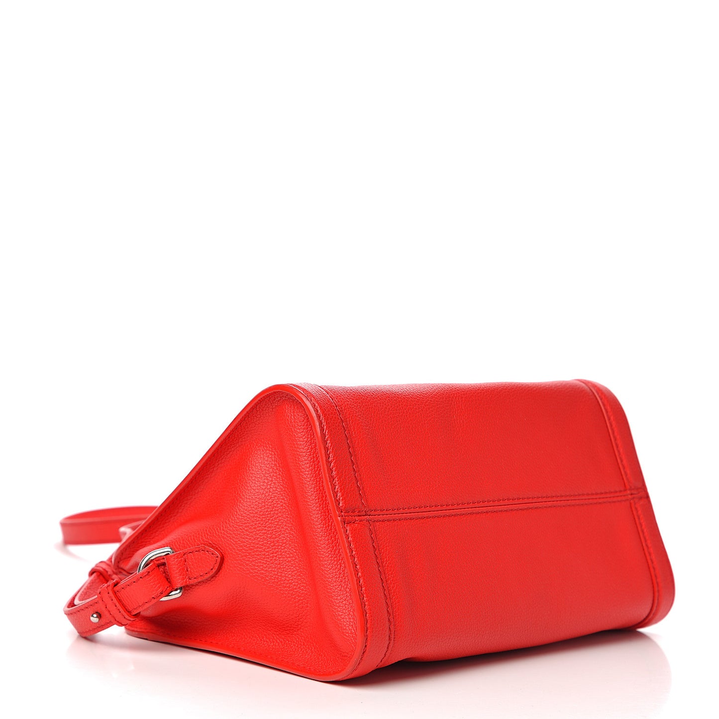 Pebbled Calfskin Small Skull Padlock Zip Around Tote Geranium
