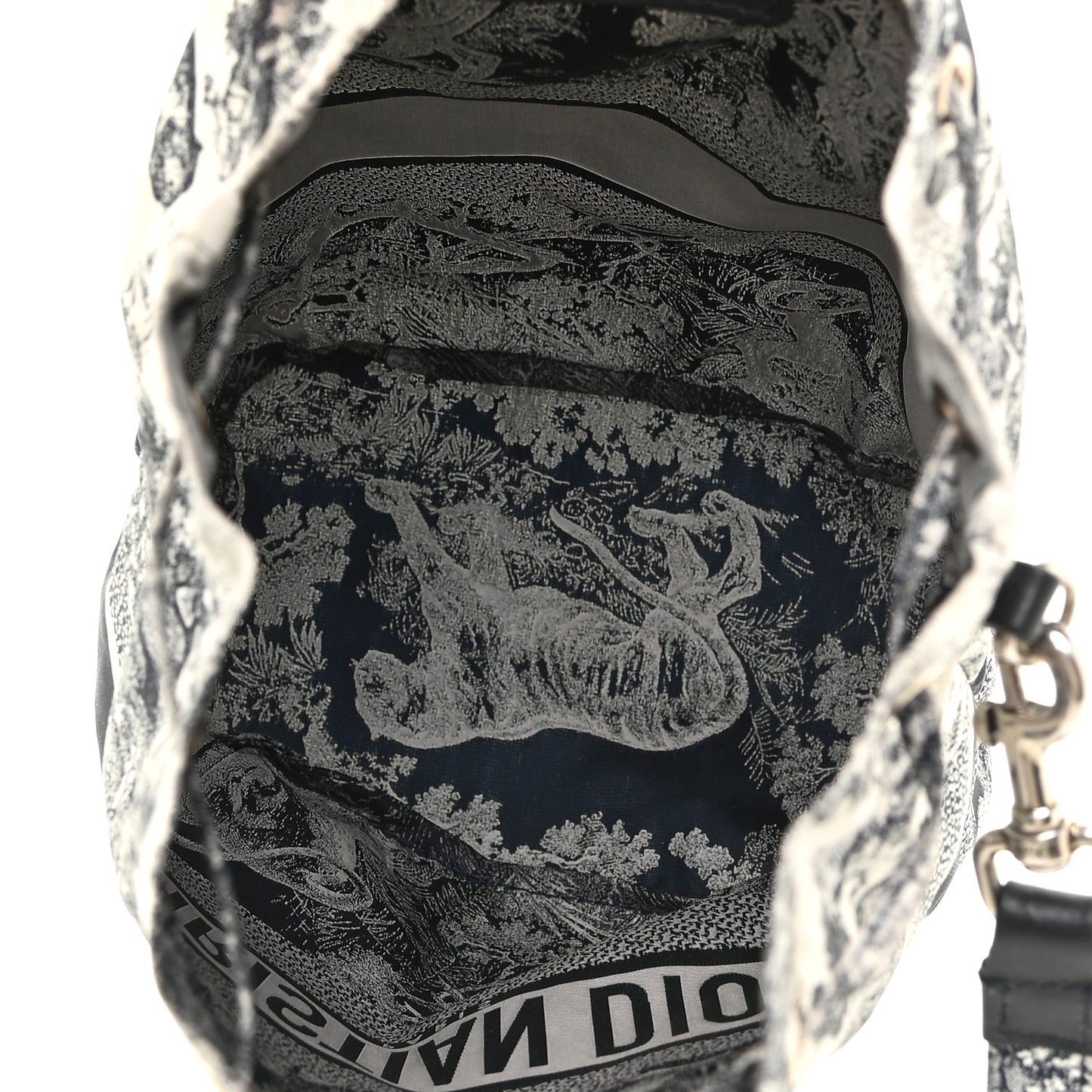 Technical Fabric Embroidered Toile De Jouy Sauvage DiorTravel Pouch Blue