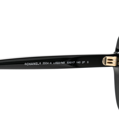 Chanel Acetate Rectangle Sunglasses 5504-A Black 5 of 7