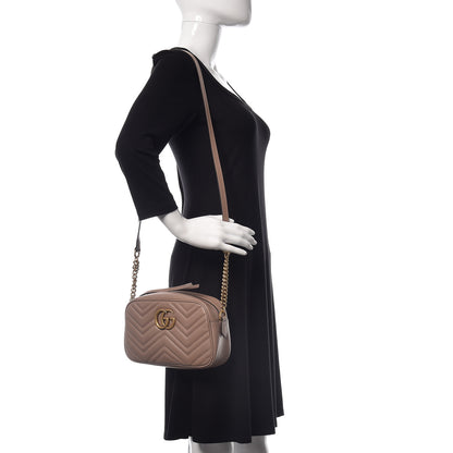 Gucci Calfskin Matelasse Small GG Marmont Chain Shoulder Bag Porcelain Rose 2 of 9