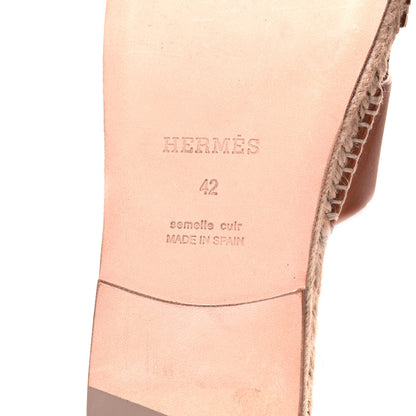 Hermes Calfskin Mens Antigua Espadrille Sandals 42 Naturel Safari 7 of 7