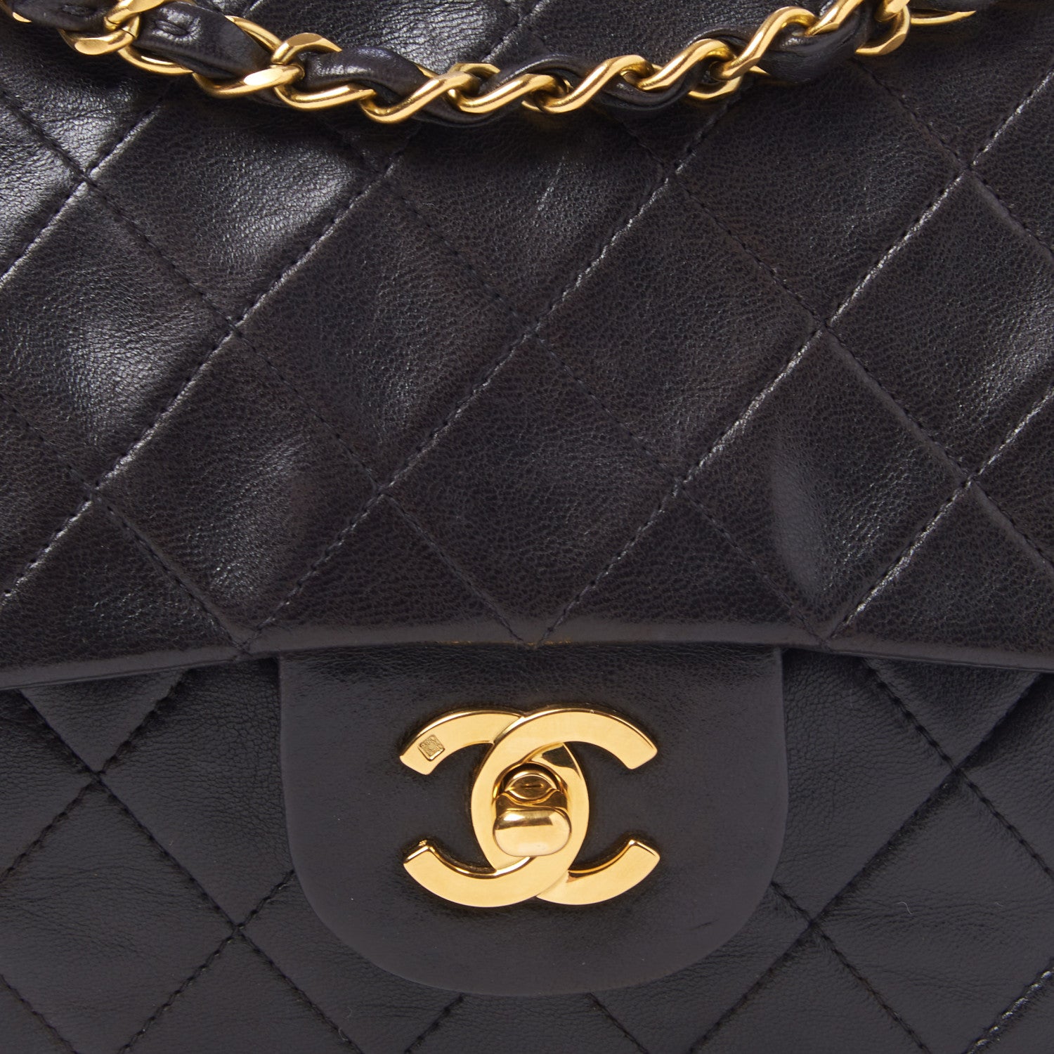 Chanel Lambskin Quilted Medium Double Flap Black 6 of 9