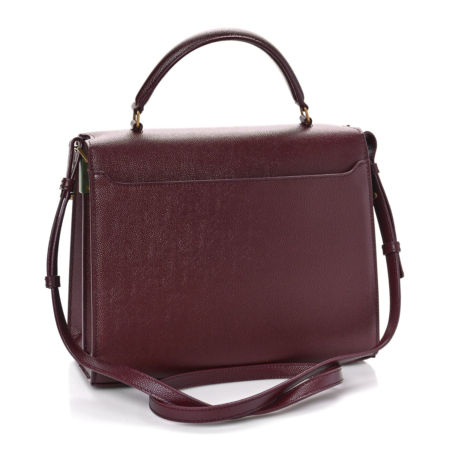 Saint Laurent Grain de Poudre Medium Classic Monogram Cassandra Top Handle Rouge Legion 3 of 8