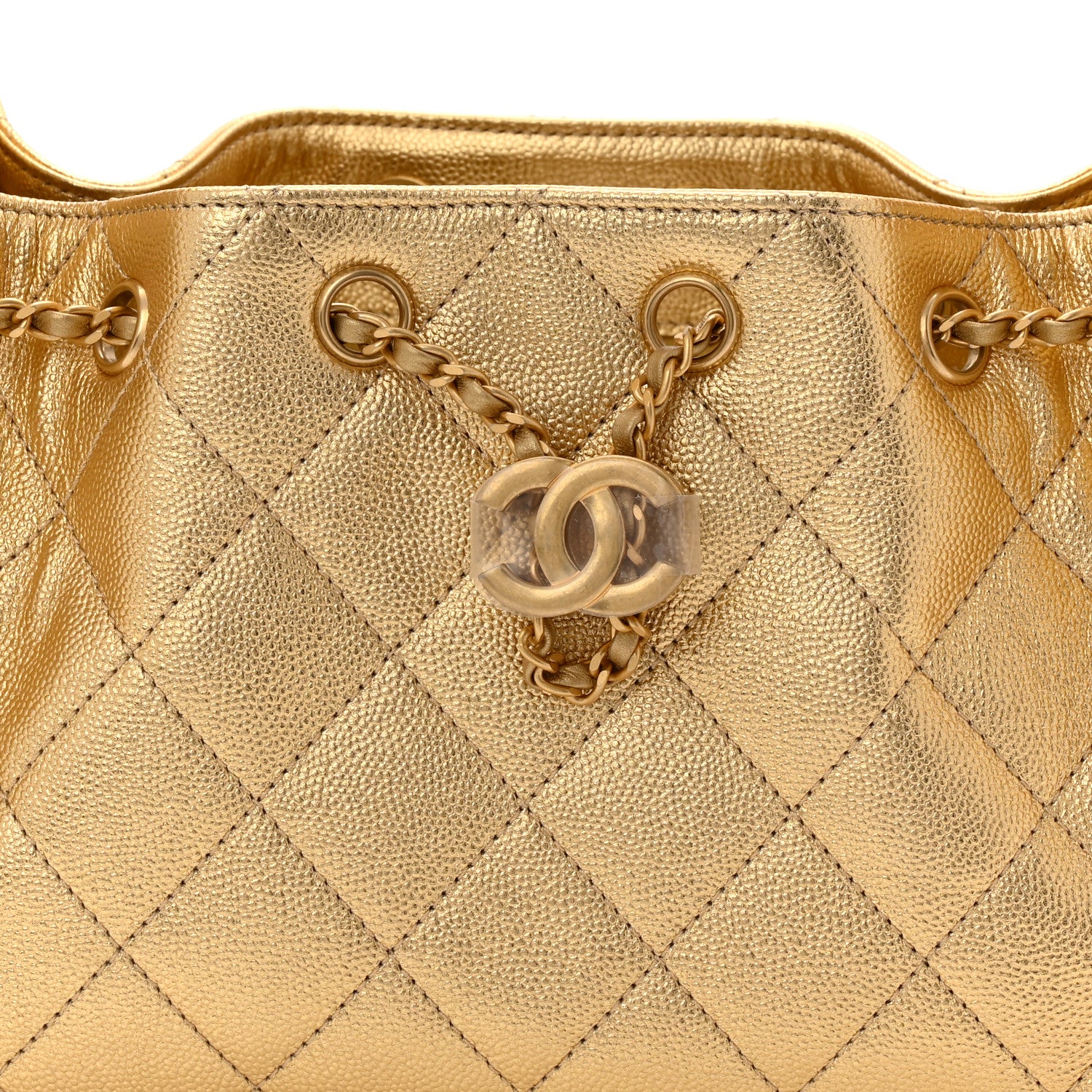 Chanel Metallic Caviar Quilted Mini Chanel 25 Handbag Gold 8 of 12