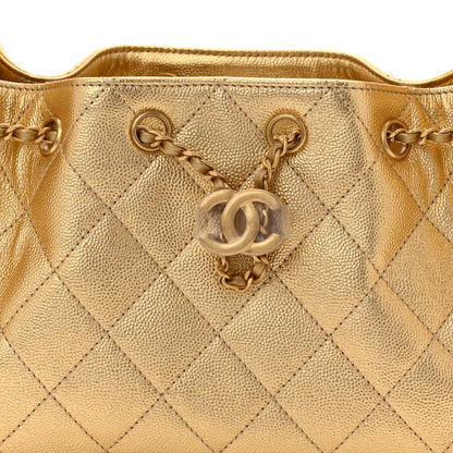Chanel Metallic Caviar Quilted Mini Chanel 25 Handbag Gold 8 of 12