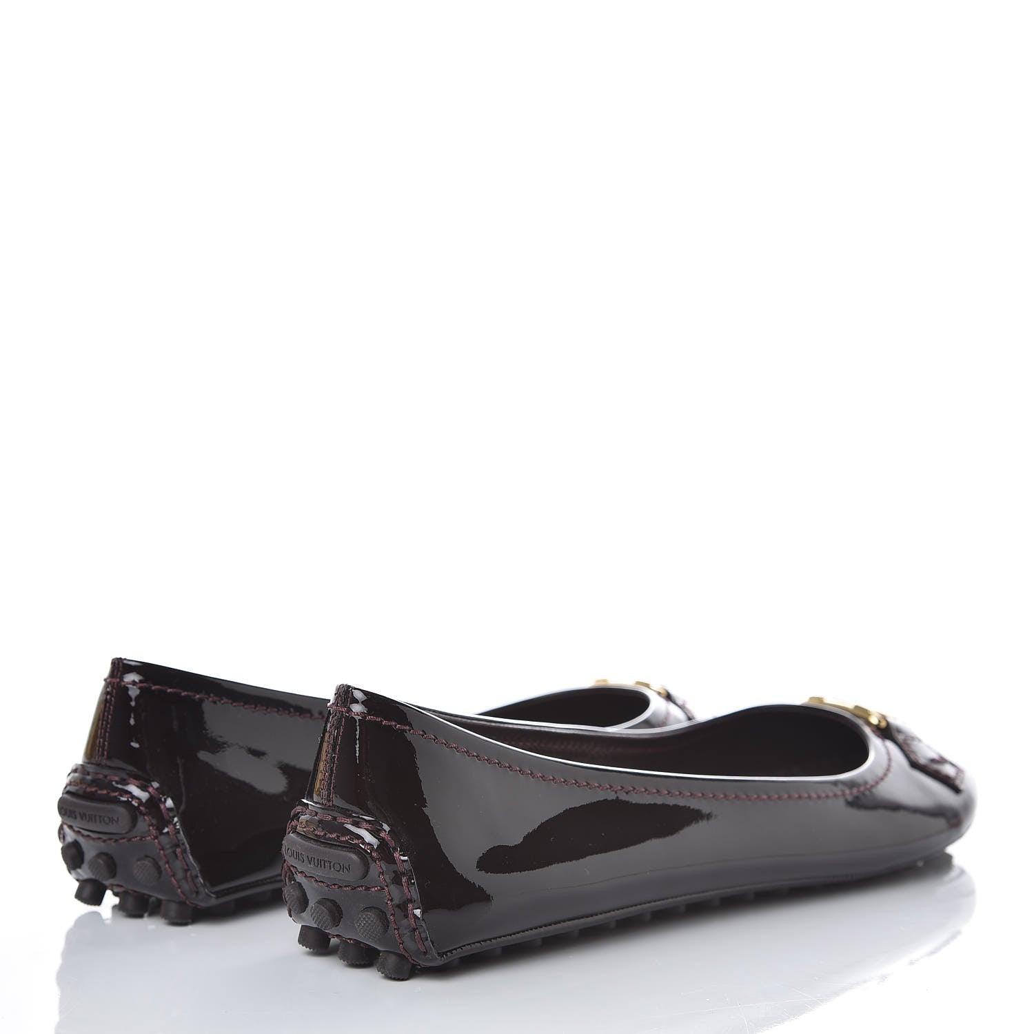 Louis Vuitton Patent Calfskin Oxford Ballerina Flats 40 Amarante 4 of 9