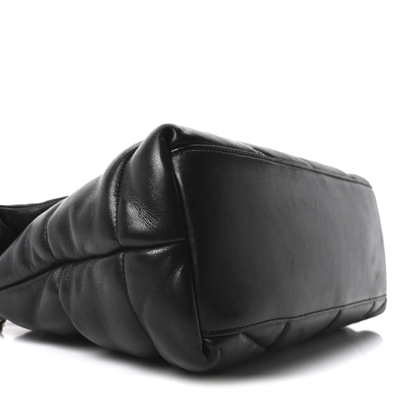 Saint Laurent Lambskin Quilted Medium Loulou Puffer Monogram Chain Satchel Black 9 of 11