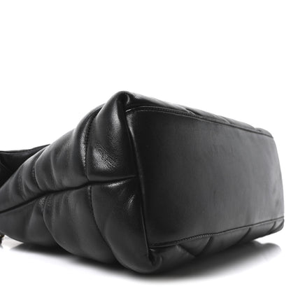 Saint Laurent Lambskin Quilted Medium Loulou Puffer Monogram Chain Satchel Black 9 of 11