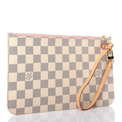 Louis Vuitton Damier Azur Neverfull MM GM Pochette Rose Ballerine 2 of 4