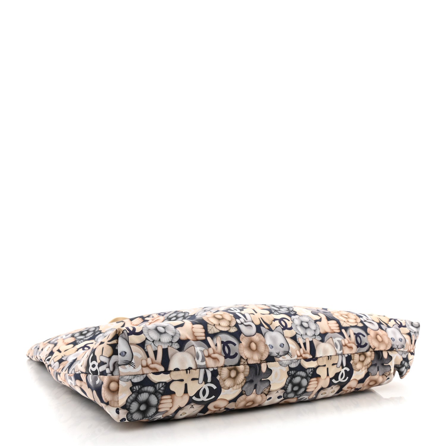 Chanel Nylon Cat Emoticon Tote Navy Gold 4 of 8