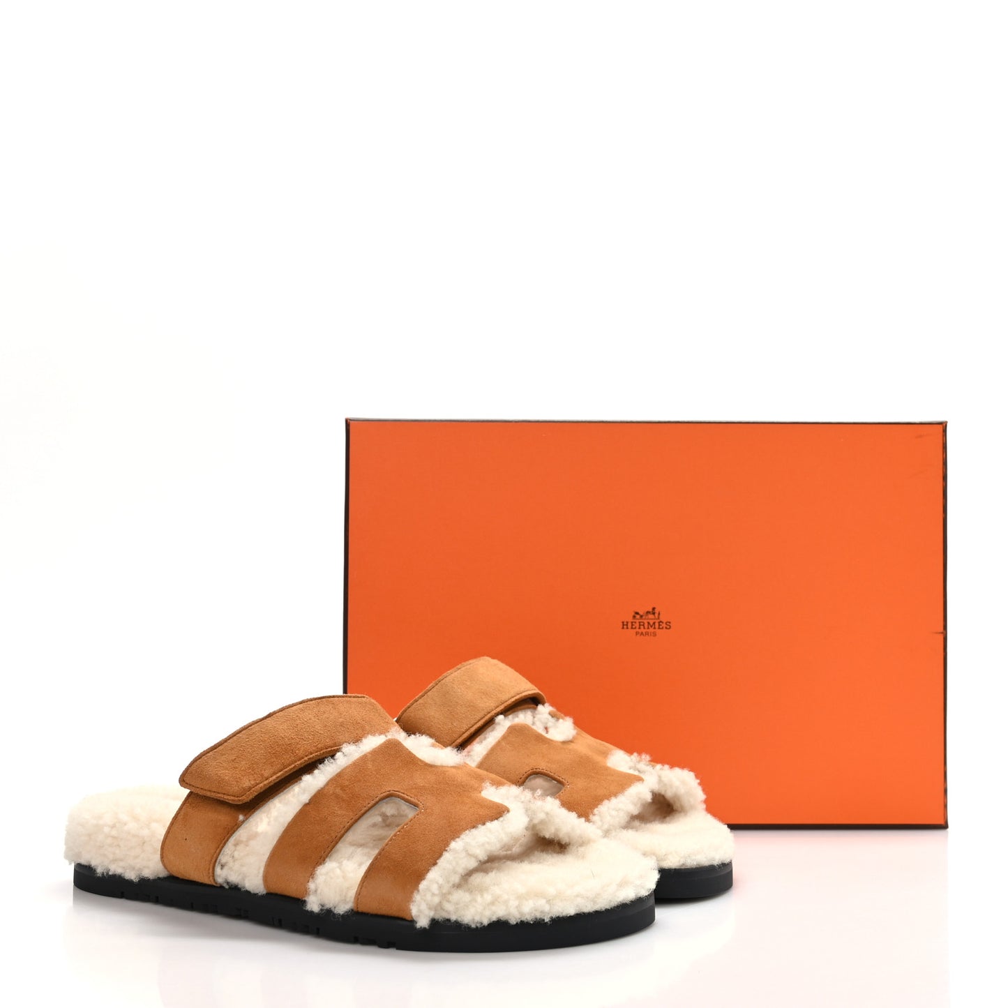 Suede Goatskin Woolskin Womens Chypre Sandals 37 Brun Fume Ecru