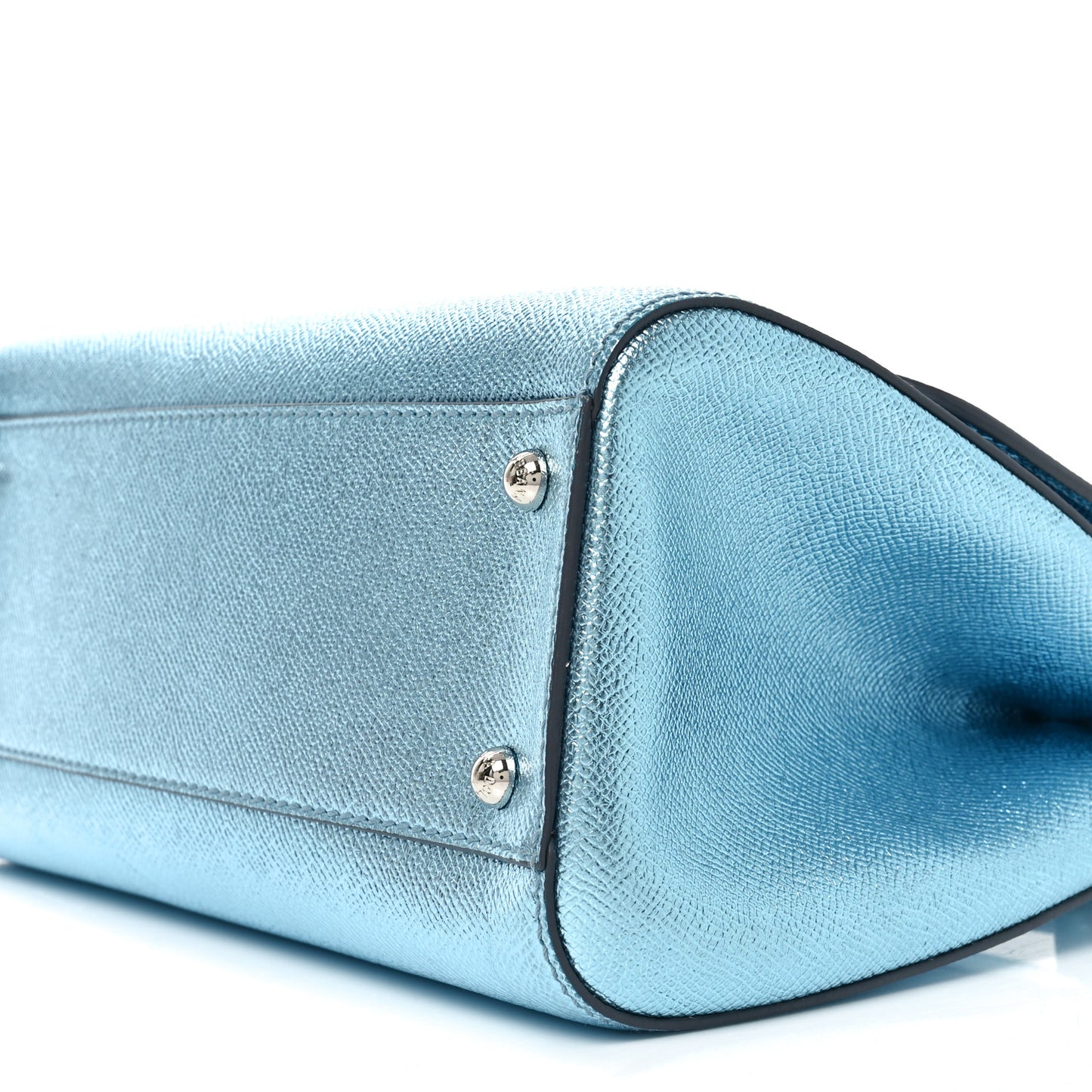 Metallic Dauphine Medium Miss Sicily Satchel Blue