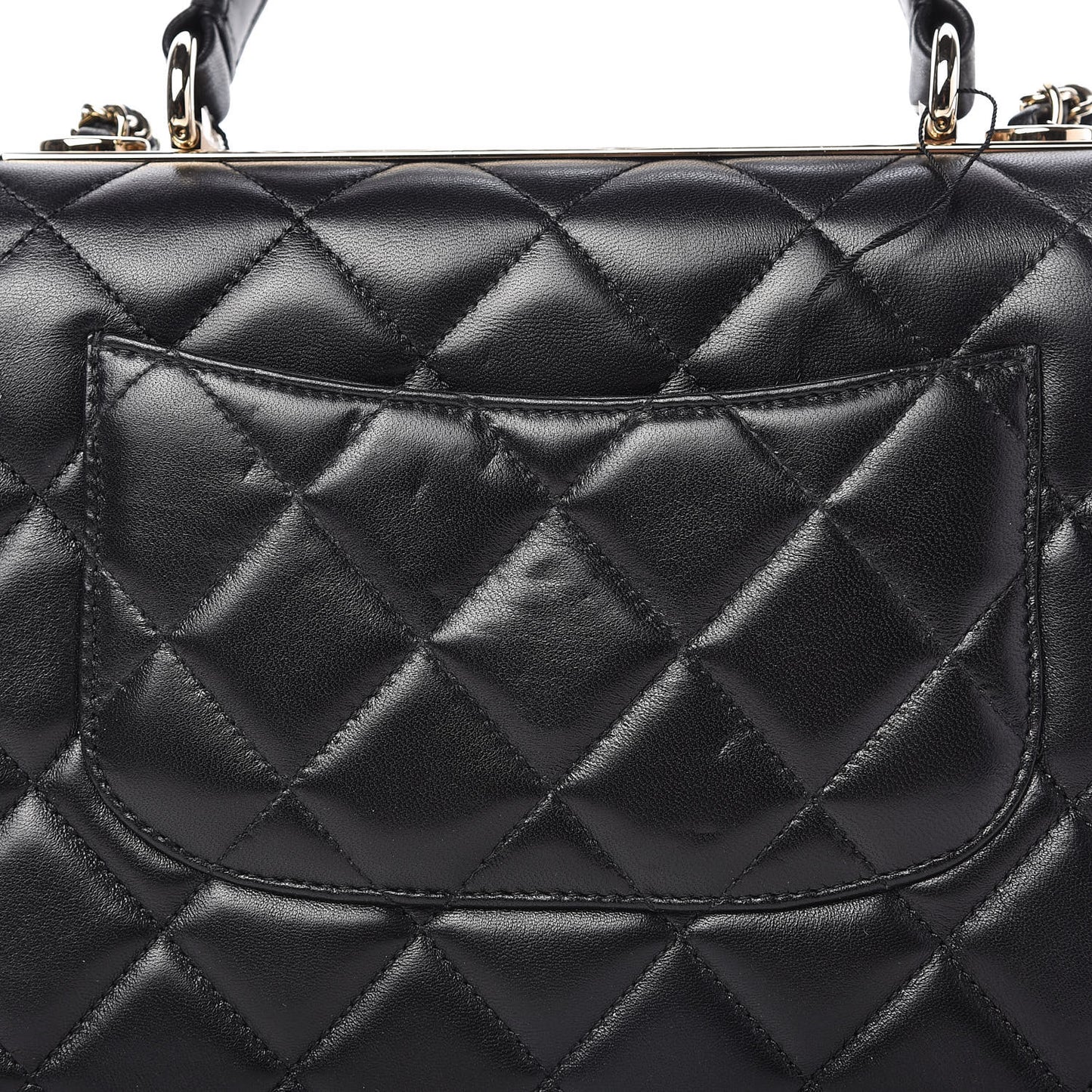 Lambskin Quilted Small Trendy CC Dual Handle Flap Bag Black