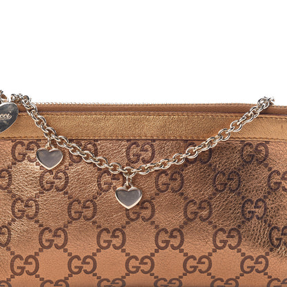 Gucci Metallic Guccissima Heart Chain Pochette Bronze 8 of 10